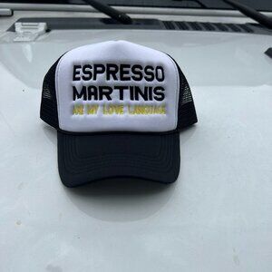 espresso martinis embroidered trucker hat